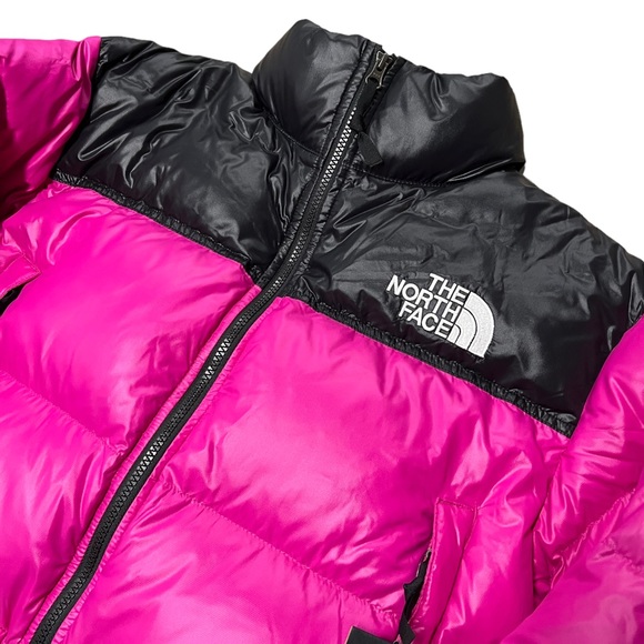 THE NORTH FACE Womens Nuptse Short Jacket Fuchsia Pink Black - Picture 4 of 16